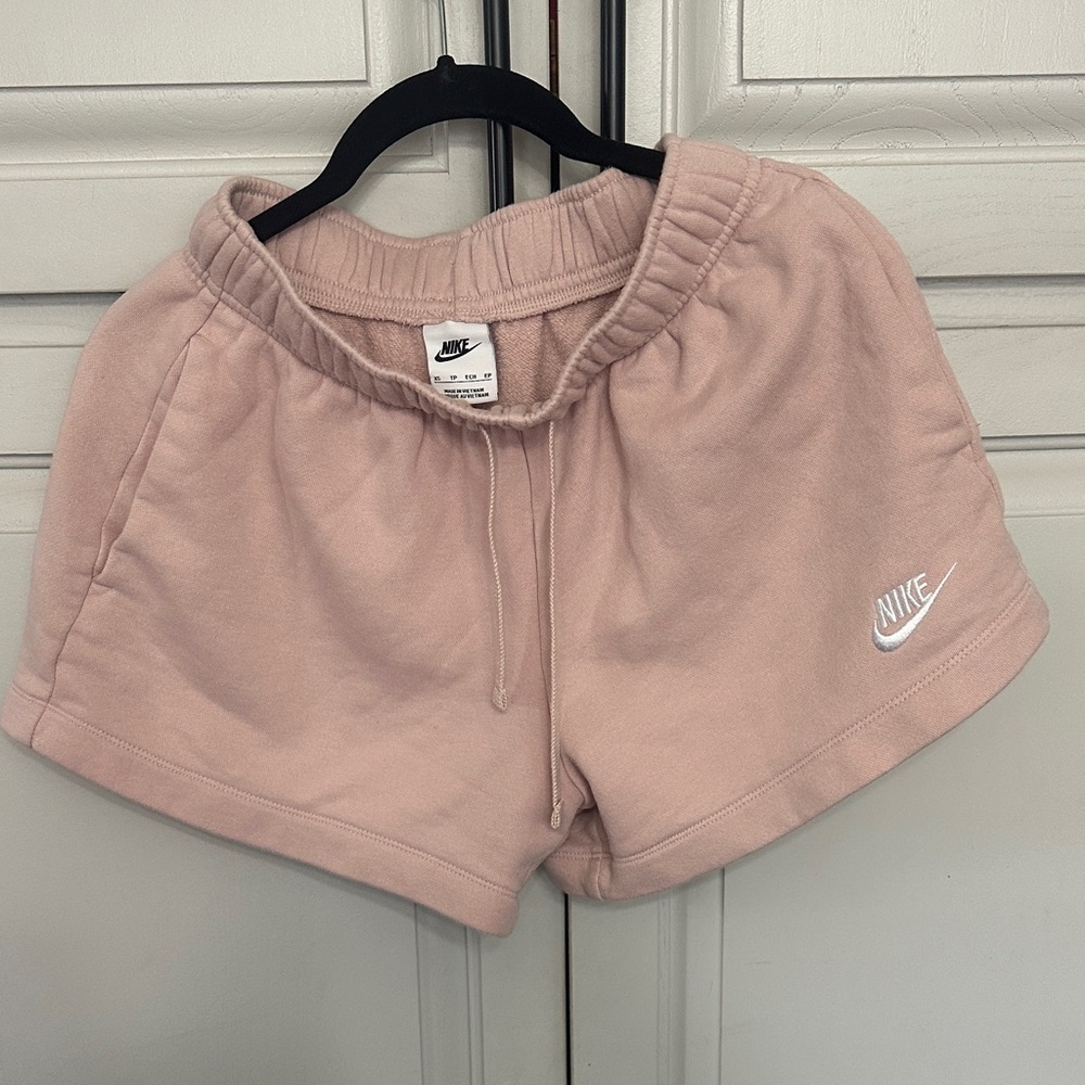 Nike Women's Light Pink Fleece Shorts